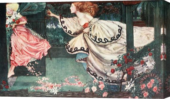 Eleanor Fortescue Brickdale Youth And The Lady Stretched Canvas Print / Canvas Art