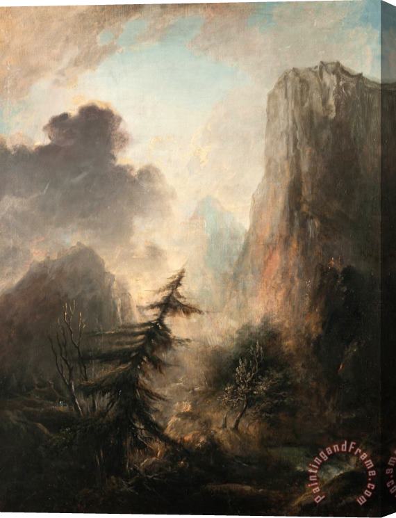 Elias Martin Romantic Landscape with Spruce Stretched Canvas Print / Canvas Art