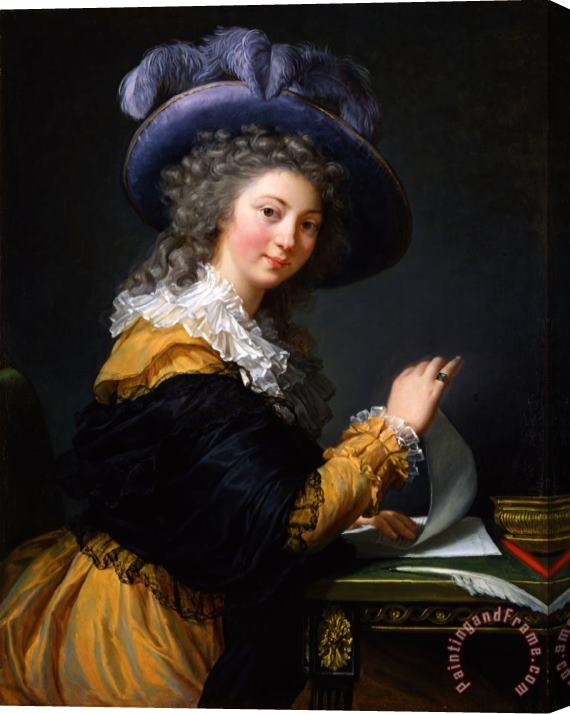 Elisabeth Louise Vigee Lebrun Comtesse De Ceres Former Title (from 1963 to 1992) Lady Folding a Letter Stretched Canvas Painting / Canvas Art