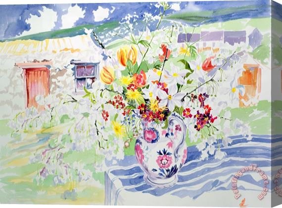 Elizabeth Jane Lloyd Spring Flowers On The Island Stretched Canvas Print / Canvas Art