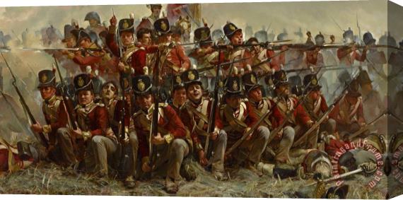 Elizabeth Thompson The 28th Regiment at Quatre Bras, 1815 Detail Stretched Canvas Painting / Canvas Art
