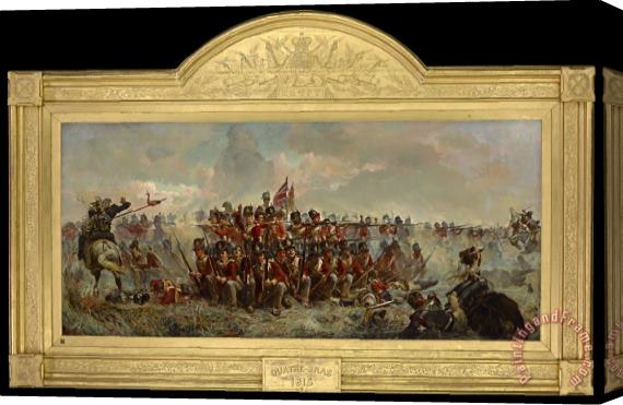 Elizabeth Thompson The 28th Regiment at Quatre Bras Stretched Canvas Painting / Canvas Art