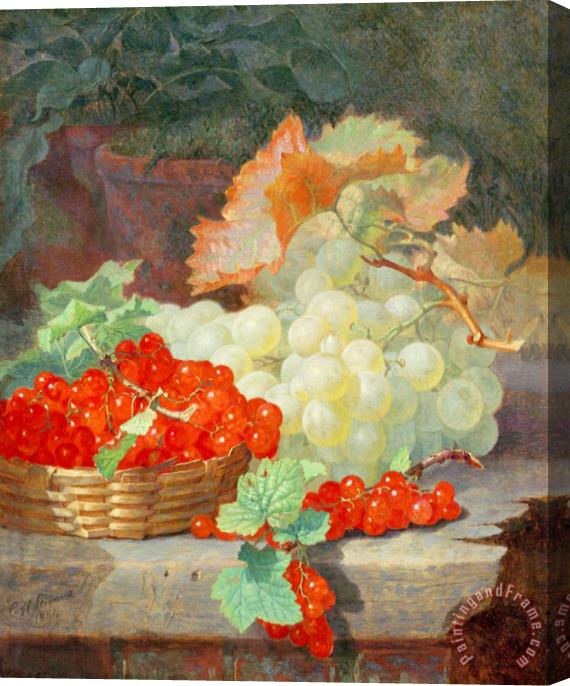 Eloise Harriet Stannard Redcurrants And Grapes 1864 Stretched Canvas Painting / Canvas Art