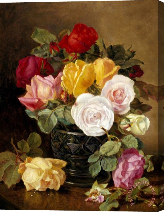 Eloise Harriet Stannard Still Life of Roses Stretched Canvas Print / Canvas Art
