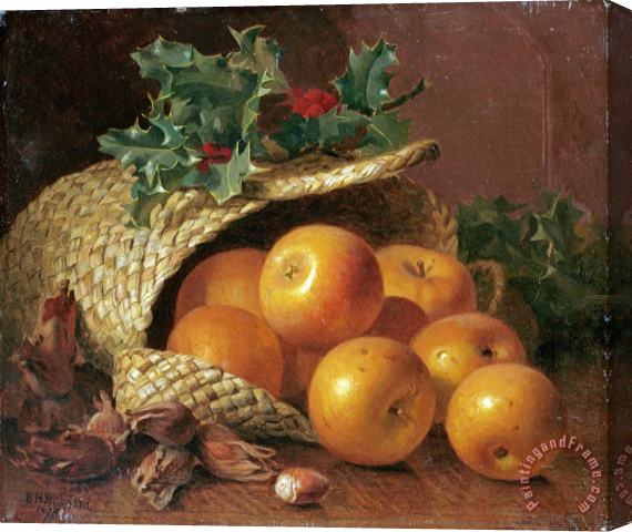 Eloise Harriet Stannard Still Life with Apples, Hazelnuts And Holly Stretched Canvas Painting / Canvas Art
