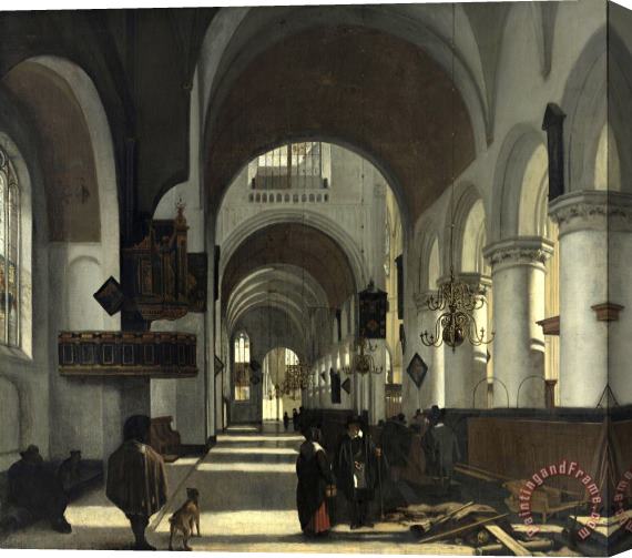 Emanuel De Witte Interior of a Church Stretched Canvas Print / Canvas Art