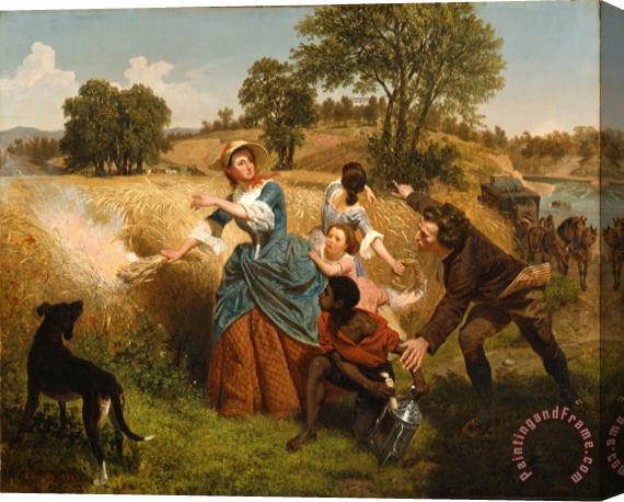 Emanuel Gottlieb Leutze Mrs. Schuyler Burning Her Wheat Fields on The Approach of The British Stretched Canvas Print / Canvas Art
