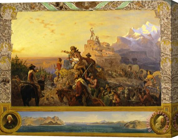 Emanuel Gottlieb Leutze Westward The Course of Empire Takes Its Way (mural Study, U.s. Capitol) Stretched Canvas Print / Canvas Art