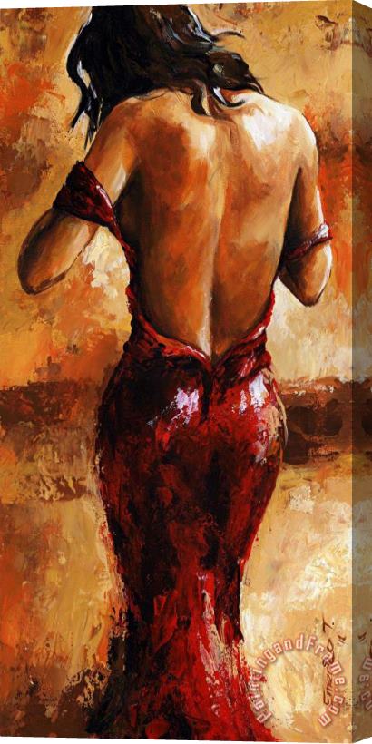 Emerico Toth Lady in Red /24 Stretched Canvas Painting / Canvas Art