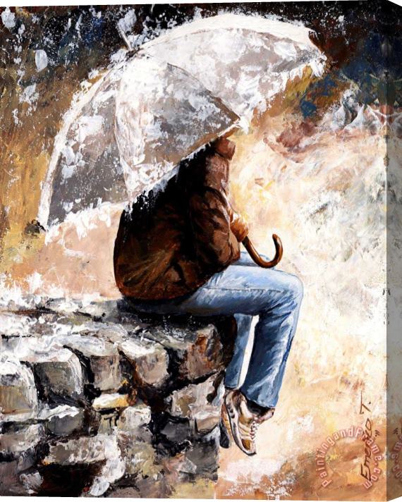 Emerico Toth Rain day Stretched Canvas Painting / Canvas Art