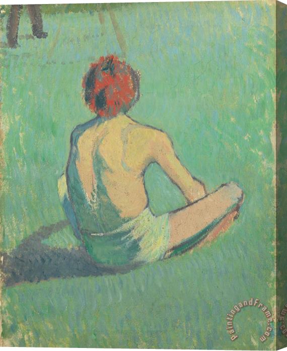 Emile Bernard Boy Sitting in The Grass Stretched Canvas Painting / Canvas Art