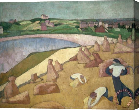 Emile Bernard Harvest by The Sea Stretched Canvas Painting / Canvas Art