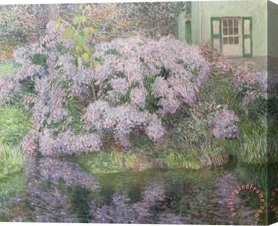 Emile Claus Hydrangeas on the banks of the River Lys Stretched Canvas Painting / Canvas Art