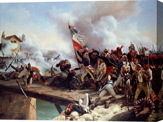 Emile Jean Horace Vernet The Battle of Pont d'Arcole Stretched Canvas Painting / Canvas Art