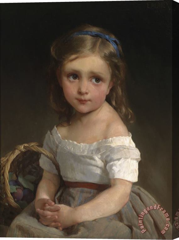 Emile Munier Girl with Basket of Plums Stretched Canvas Painting / Canvas Art