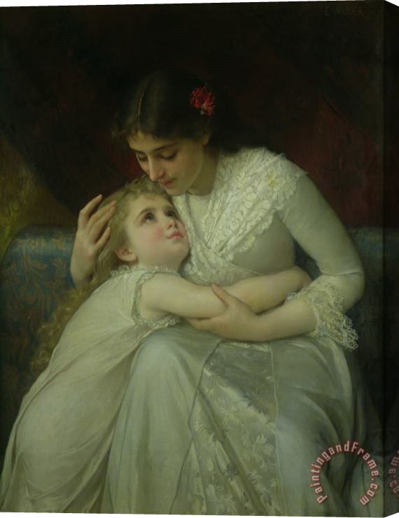 Emile Munier Mother And Child Stretched Canvas Painting / Canvas Art