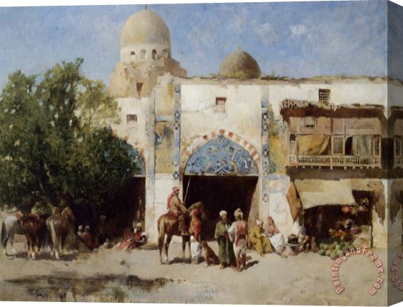 Emile Regnault De Maulmain Horses Before a Mosque Stretched Canvas Print / Canvas Art