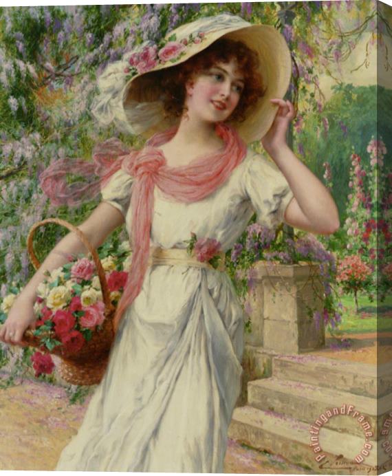 Emile Vernon The Flower Garden Stretched Canvas Print / Canvas Art