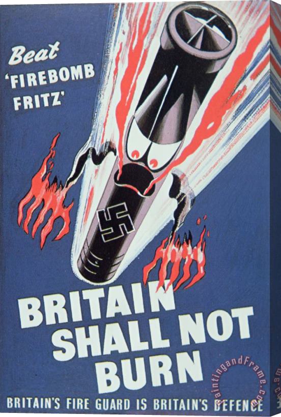 English School Britain Shall not Burn Stretched Canvas Painting / Canvas Art