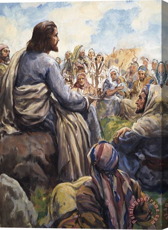 English School Christ Teaching Stretched Canvas Painting / Canvas Art