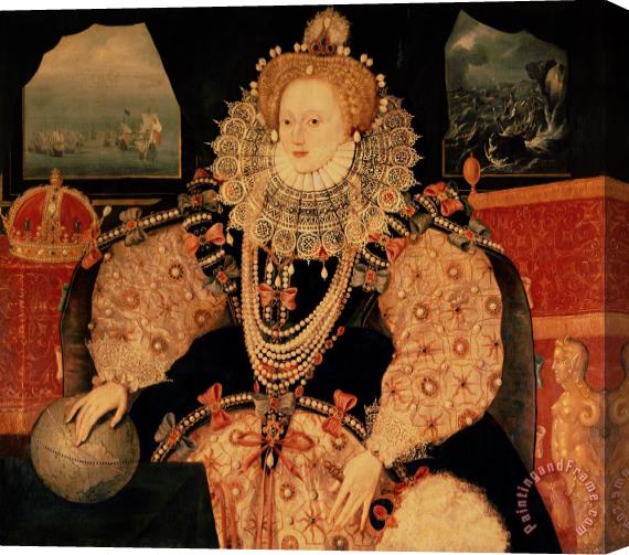 English School Elizabeth I Armada portrait Stretched Canvas Painting / Canvas Art