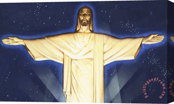 English School Giant Figure of Christ Stretched Canvas Print / Canvas Art