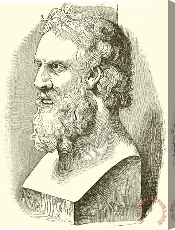 English School Greek Bust Of Plato Stretched Canvas Print / Canvas Art