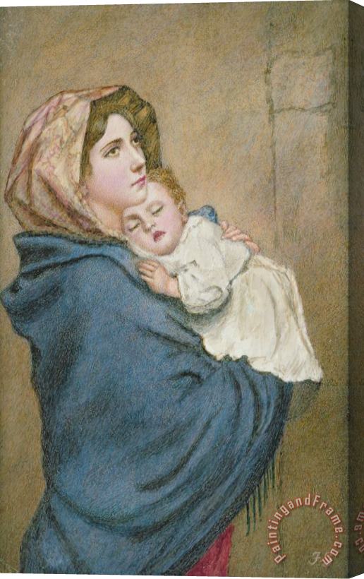 English School Mother and Child Stretched Canvas Painting / Canvas Art