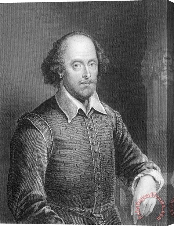 English School Portrait Of William Shakespeare Stretched Canvas Print / Canvas Art