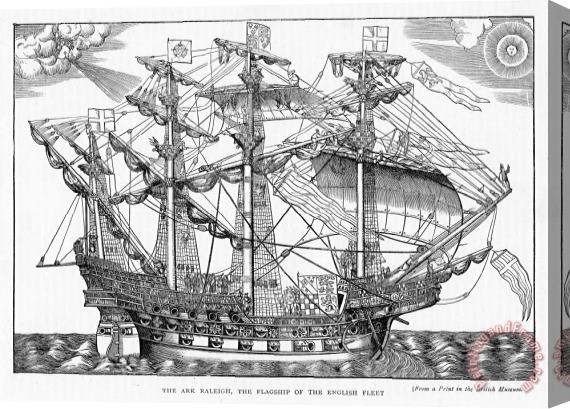 English School The Ark Raleigh The Flagship Of The English Fleet From Leisure Hour Stretched Canvas Print / Canvas Art
