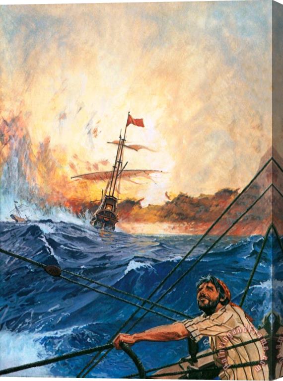 English School Vasco Da Gama's Ships Rounding The Cape Stretched Canvas Print / Canvas Art