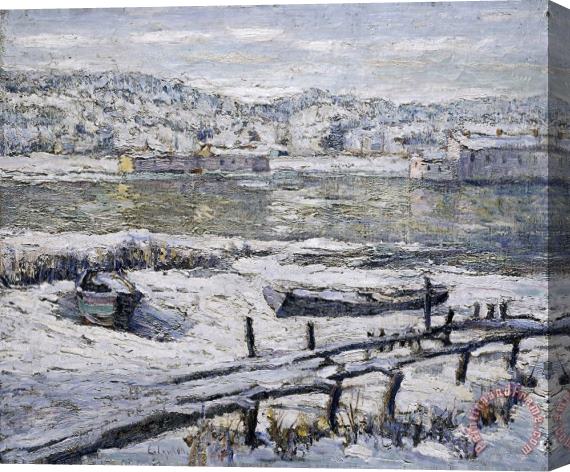 Ernest Lawson Winter Landscape Stretched Canvas Painting / Canvas Art