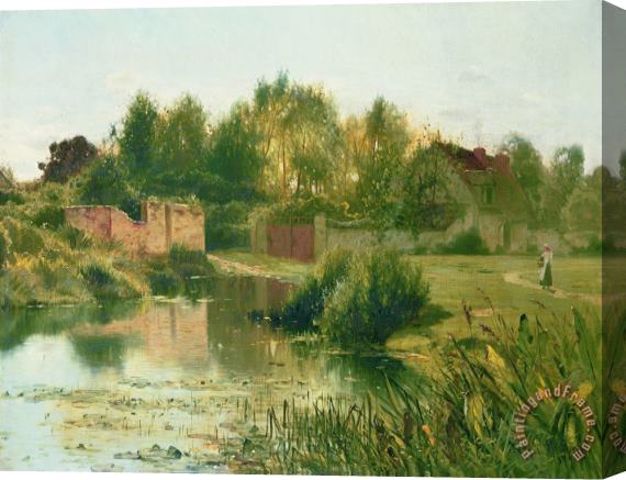 Ernest Parton The Village Pond Stretched Canvas Print / Canvas Art