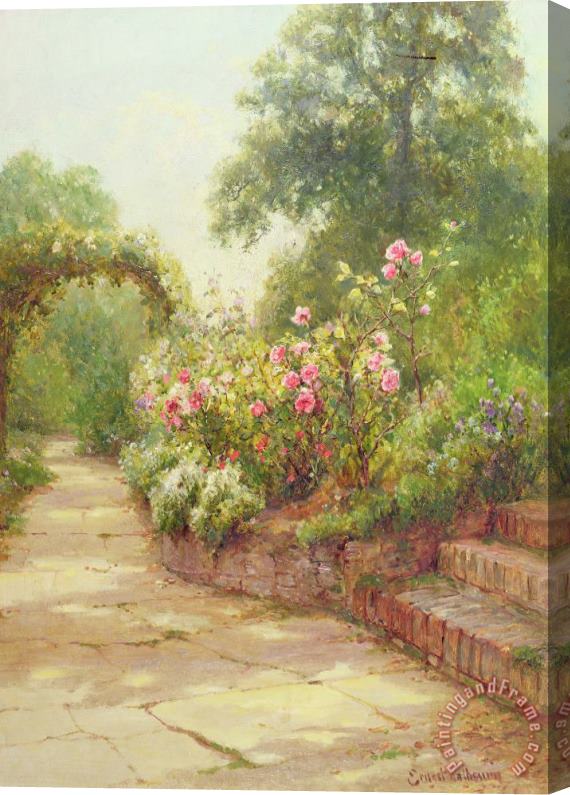 Ernest Walbourn The Garden Steps Stretched Canvas Print / Canvas Art