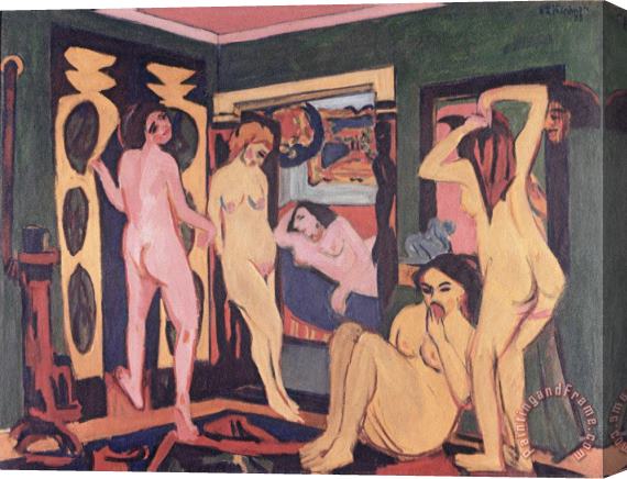 Ernst Ludwig Kirchner Bathers In A Room Stretched Canvas Print / Canvas Art