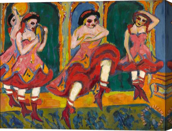 Ernst Ludwig Kirchner Czardas Dancers Stretched Canvas Painting / Canvas Art