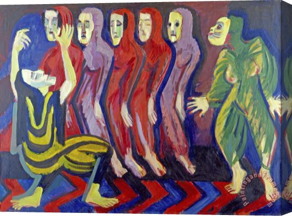 Ernst Ludwig Kirchner Death Dance of Mary Wigman Stretched Canvas Painting / Canvas Art