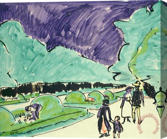 Ernst Ludwig Kirchner Entrance To A Large Garden In Dresden Stretched Canvas Painting / Canvas Art