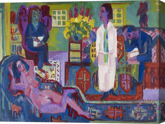 Ernst Ludwig Kirchner Modern Bohemia Stretched Canvas Painting / Canvas Art