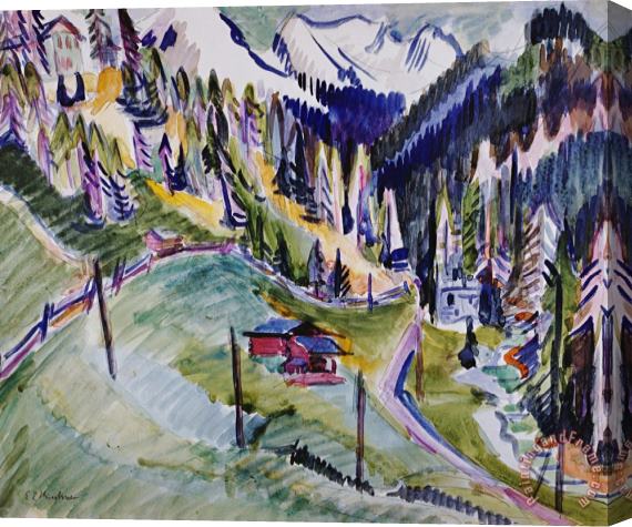 Ernst Ludwig Kirchner Mountain Landscape Stretched Canvas Painting / Canvas Art