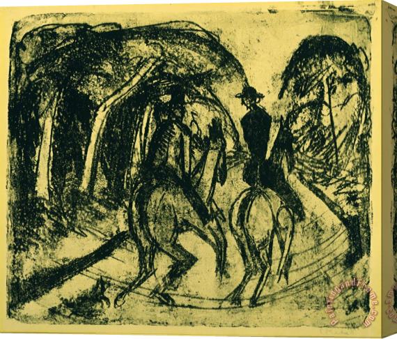 Ernst Ludwig Kirchner Reiter Im Grunewald Stretched Canvas Print / Canvas Art
