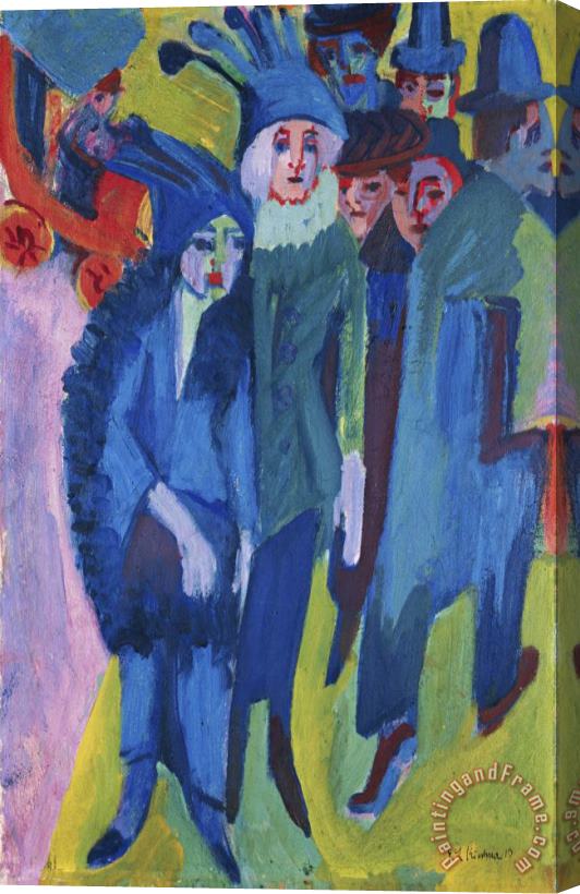 Ernst Ludwig Kirchner Road Scene Stretched Canvas Painting / Canvas Art