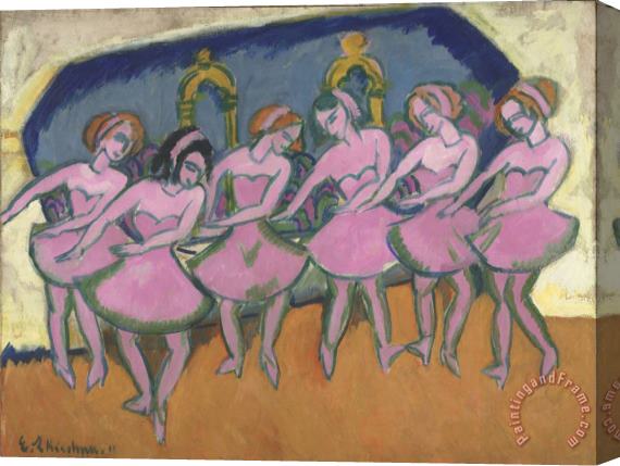 Ernst Ludwig Kirchner Six Dancers (sechs Tanzerinnen) Stretched Canvas Painting / Canvas Art