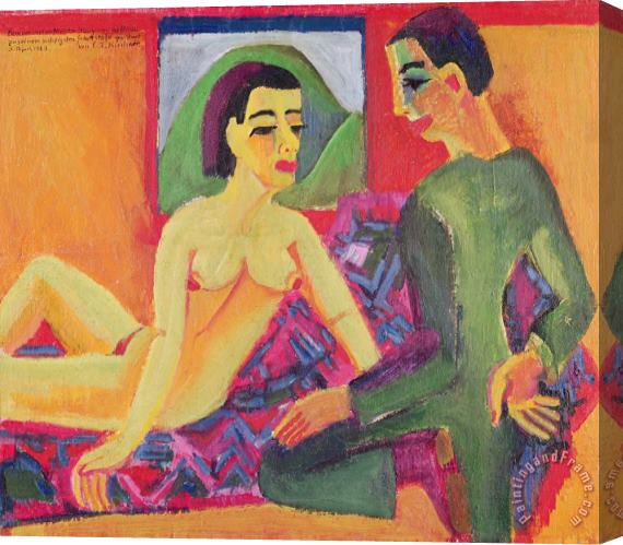 Ernst Ludwig Kirchner The Couple Stretched Canvas Painting / Canvas Art