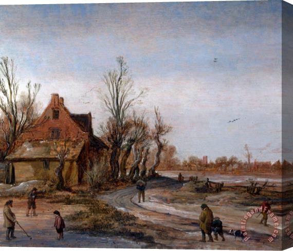 Esaias Van De Velde A Winter Landscape Stretched Canvas Print / Canvas Art