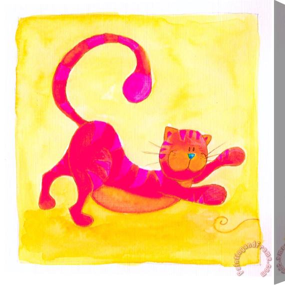 Esteban Studio Cat And Yarn Stretched Canvas Print / Canvas Art