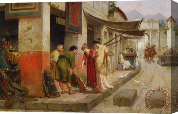 Ettore Forti Merchant in Pompeii Stretched Canvas Print / Canvas Art