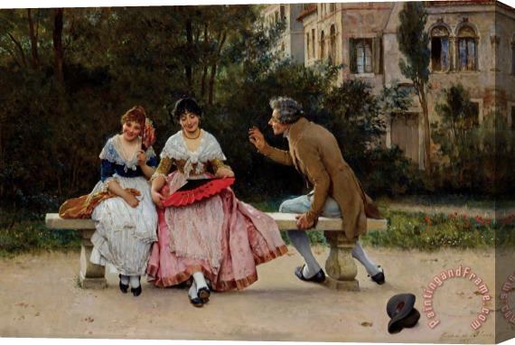 Eugen von Blaas In The Park, 1886 Stretched Canvas Print / Canvas Art