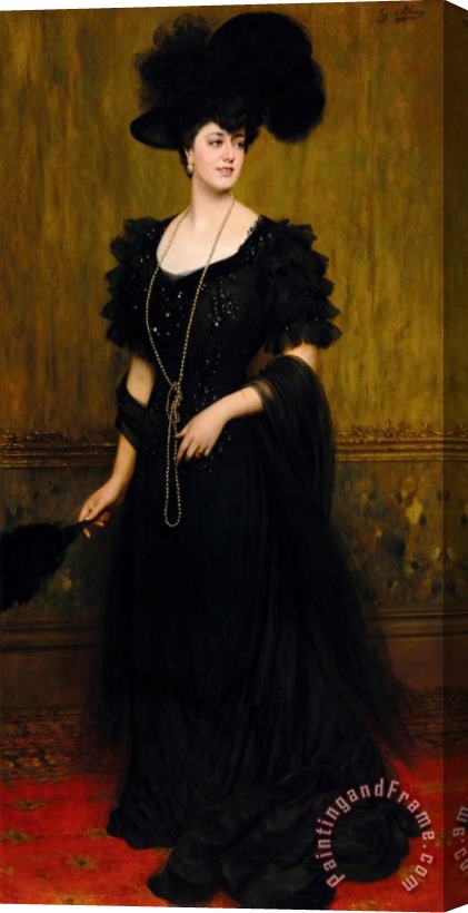 Eugen von Blaas Portrait of Madame Lebreton, 1908 Stretched Canvas Painting / Canvas Art