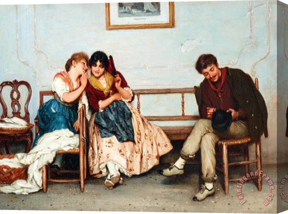 Eugen von Blaas Secrets, 1884 Stretched Canvas Painting / Canvas Art